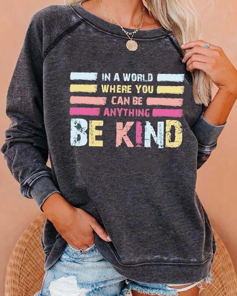 

Letter Print Long Sleeve Casual Sweatshirt, Style7