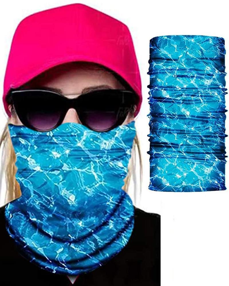 

Watercolor Print Breathable Face Bandana Magic Scarf Headwrap Balaclava, Blue