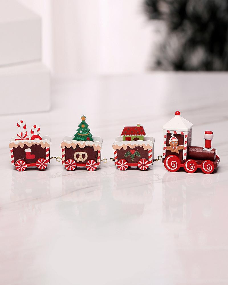 

Mini Four-section Train Christmas Decorations, Coffee