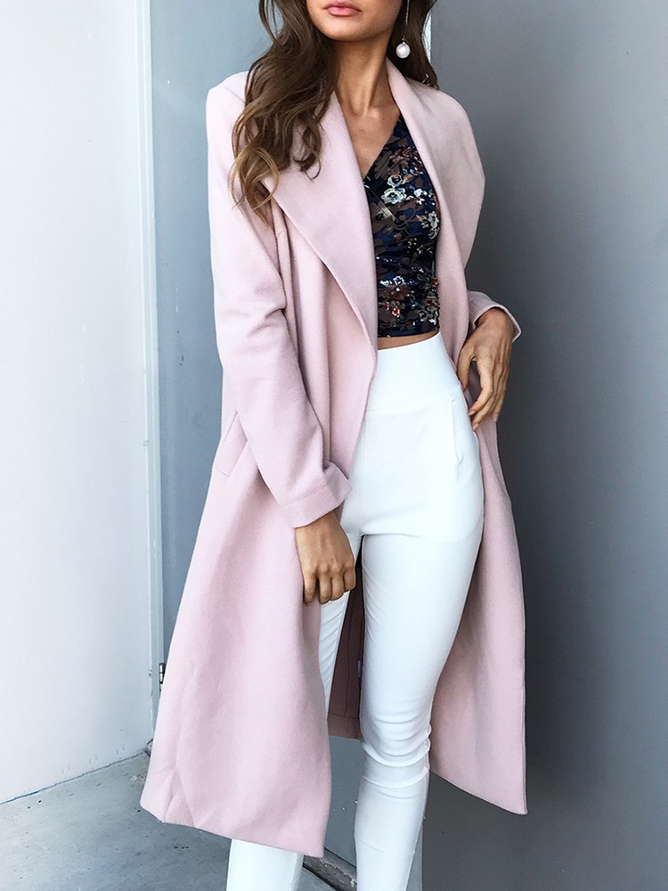 Fashion Pocket Open Front Longline Coat Online. Discover hottest trend