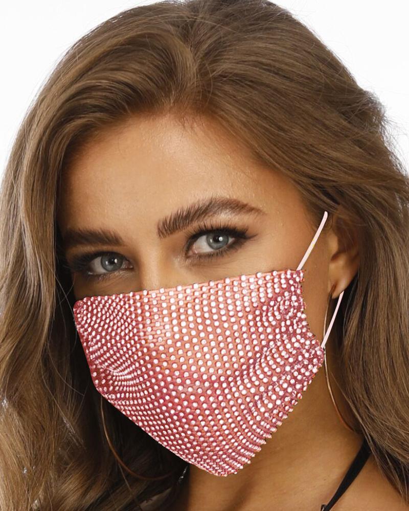 

Studded Breathable Mouth Mask Washable And Reusable, Pink