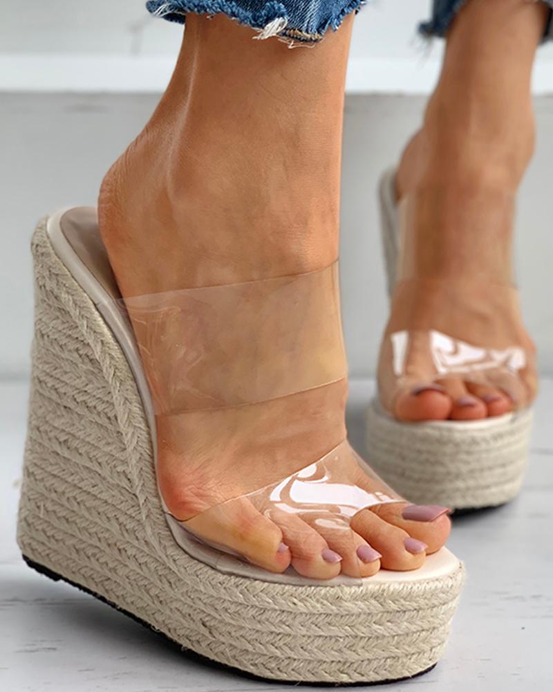 perspex wedges sandals