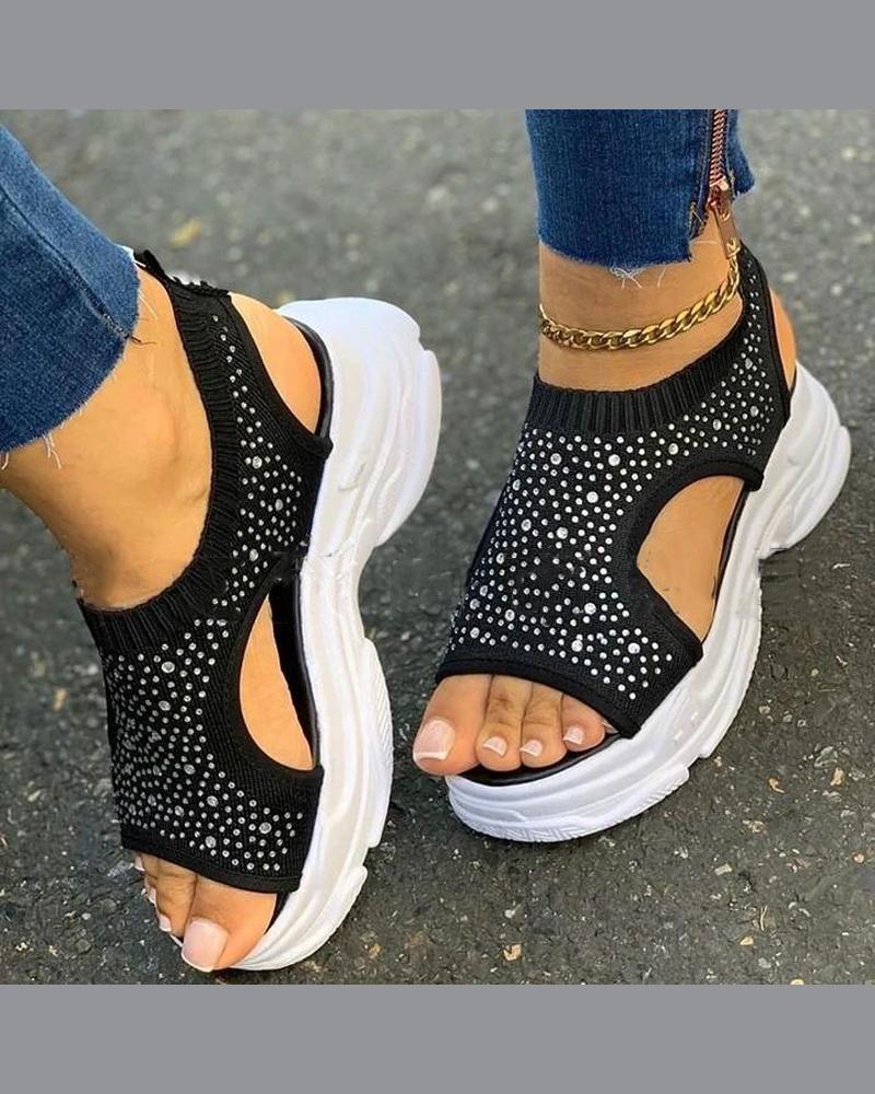 sequin platform sandals