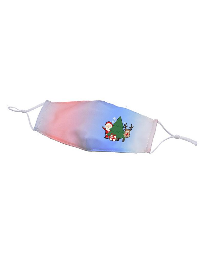 

Christmas Gradient Color Mixed Print Breathable Face Mask, Style4