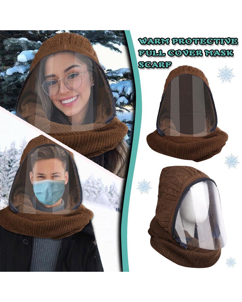 

Zipper Flip Transparent Face Mask, Brown