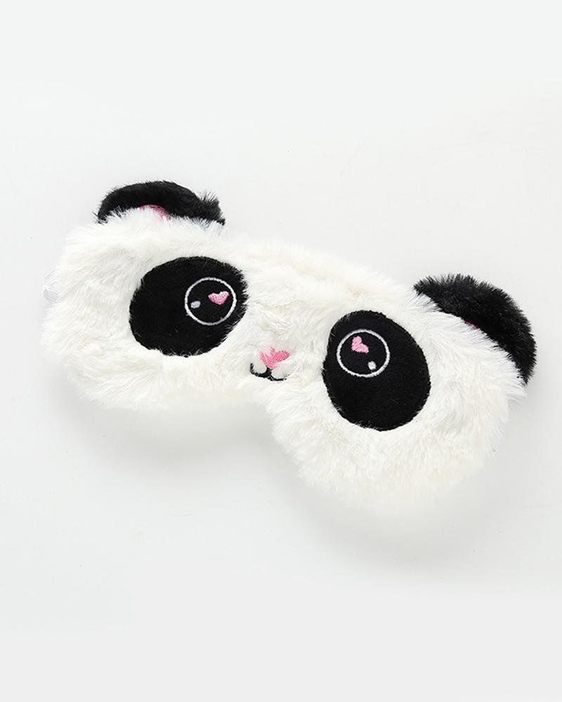 

1PCS Animal Pattern Ear Design Fluffy Eye Cover, White