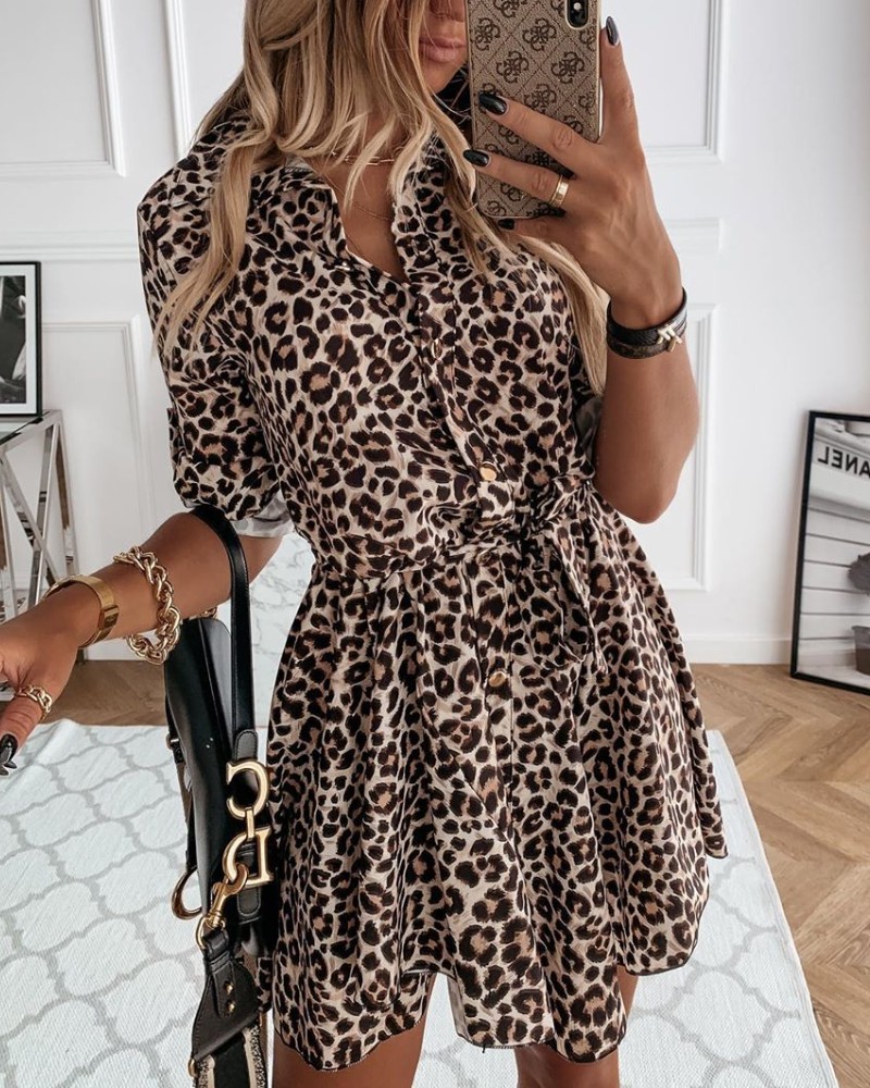 half leopard half black dress