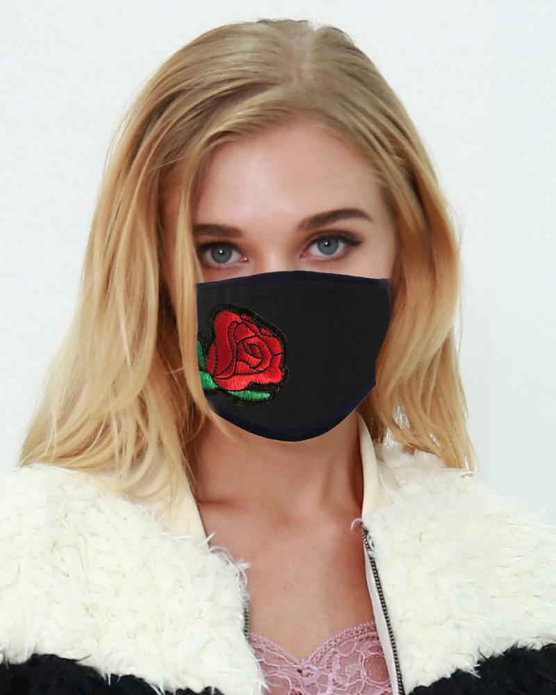 

Embroidered Floral Breathable Face Mask, Style3