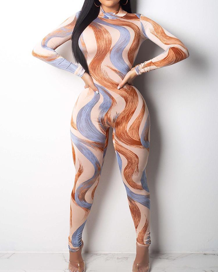 mock neck long sleeve jumpsuit