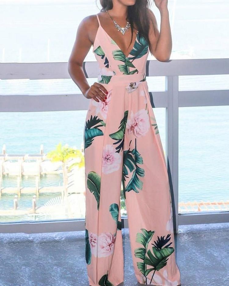v neck wide leg jumpsuit