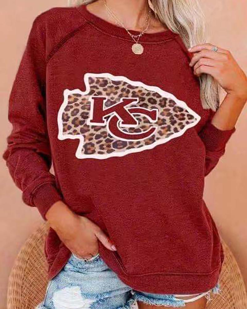 

Letter Print Long Sleeve Casual Sweatshirt, Style3