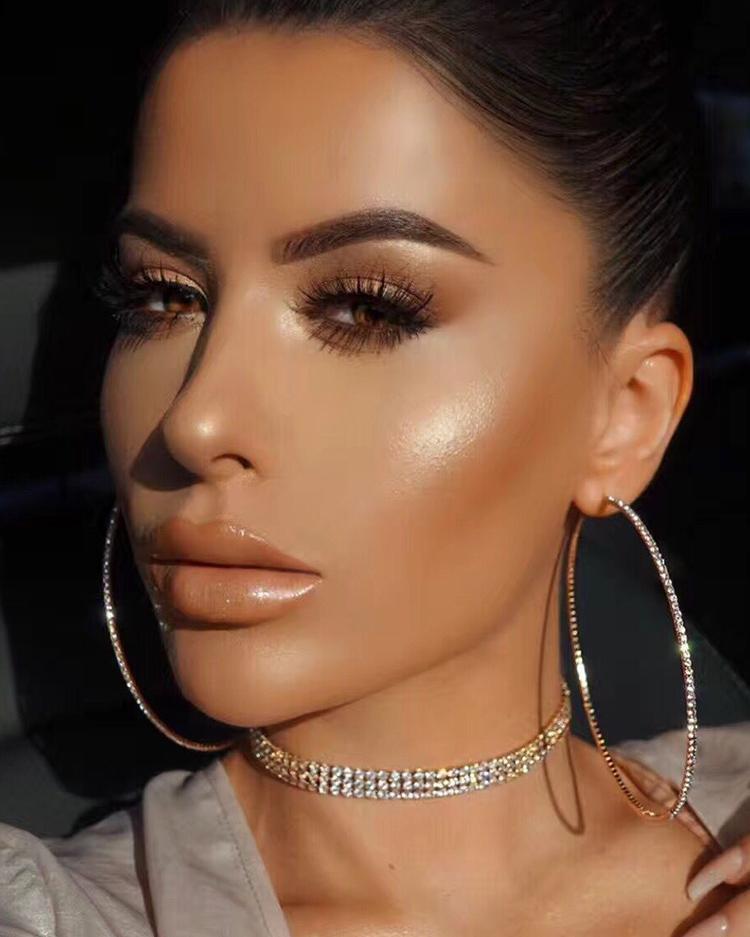 

Oversized Shiny Delicate Hoop Earrings, Gold