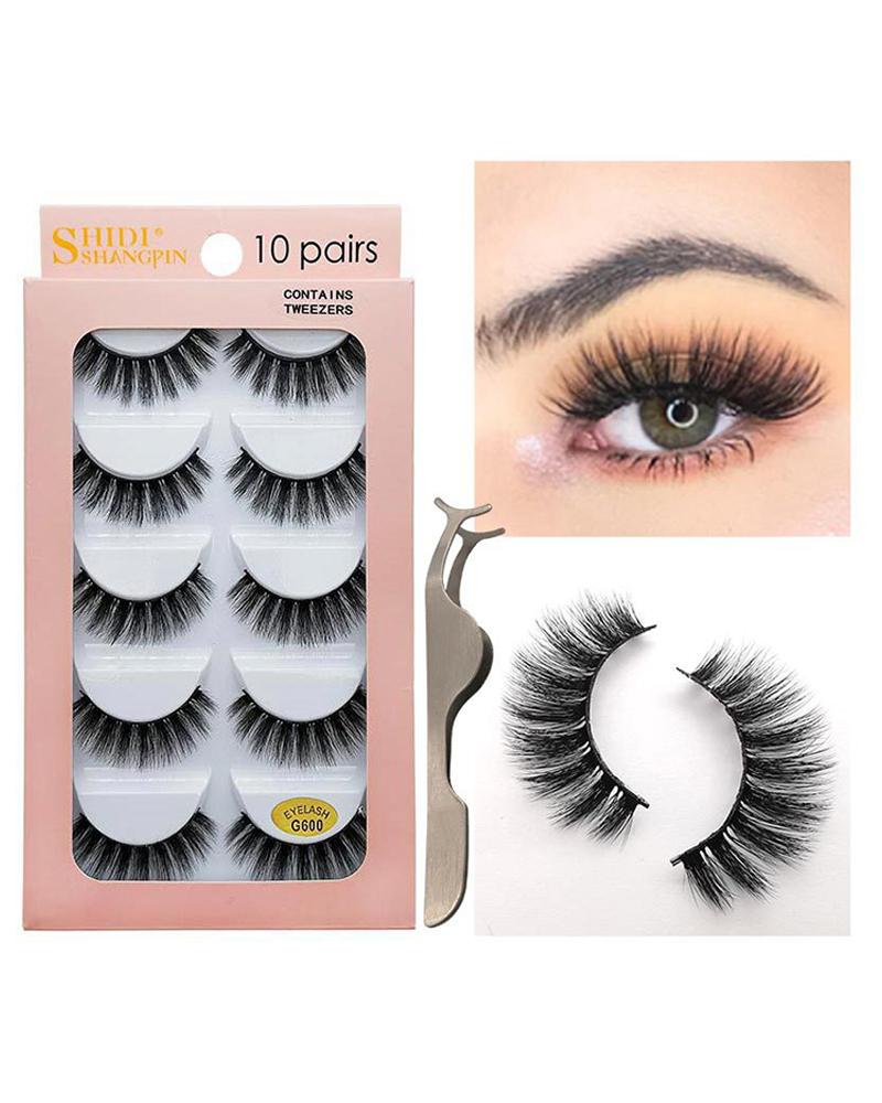 

10Pairs Natural Curly False Eyelashes With 1PCS Clip, Style6