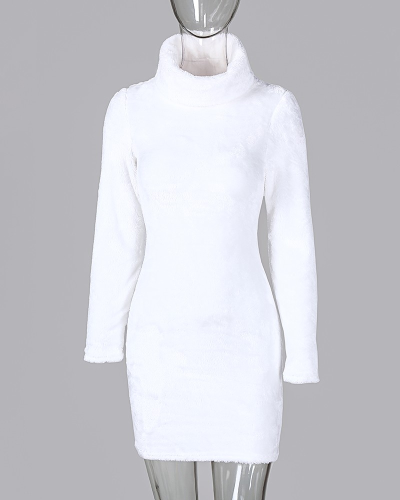 fluffy bodycon dress