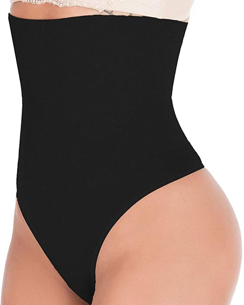 

Waist Cincher Girdle Tummy Control Thong Panty Slimmer Body Shaper, Black