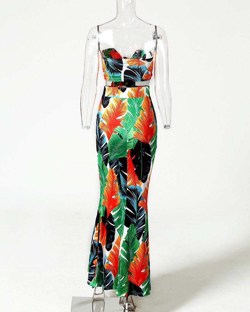 tube top and maxi skirt set