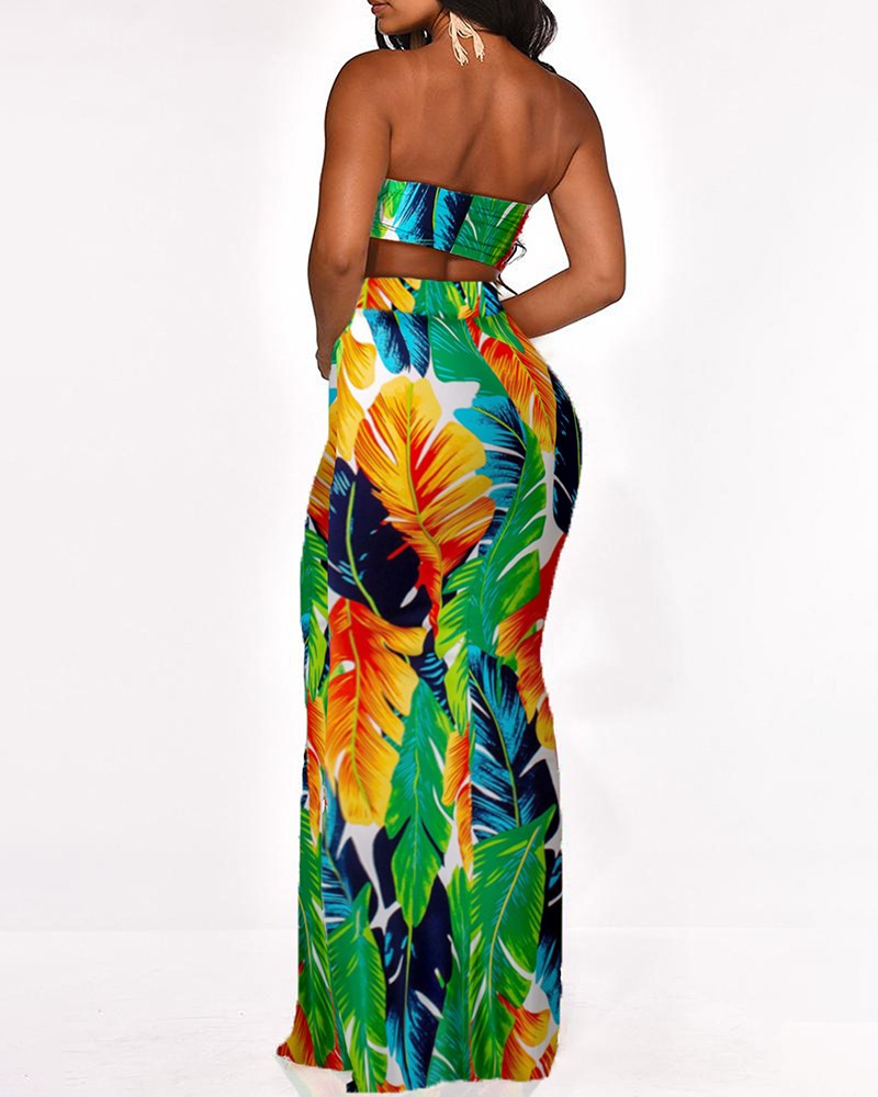 tube top and maxi skirt set