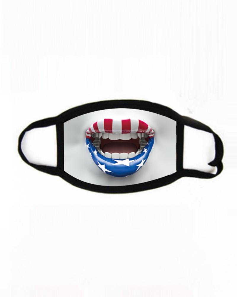 

Flag / Animal / Letter / Lip Print Breathable Mouth Mask Washable And Reusable, Style15