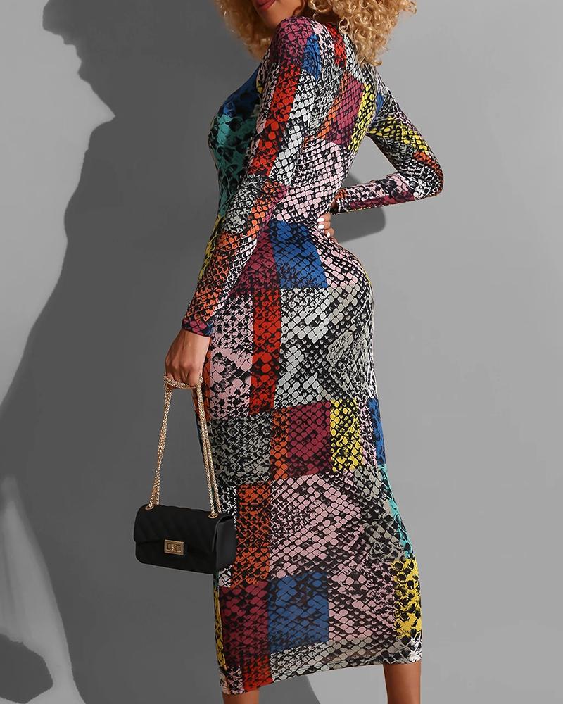 snakeskin dress long sleeve