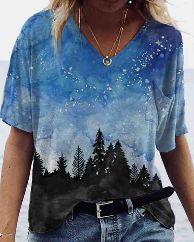 

Graphic Print Half Sleeve Casual T-shirt, Style1