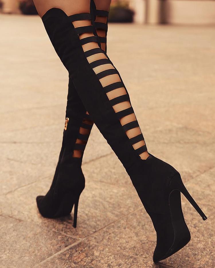 long black stiletto boots