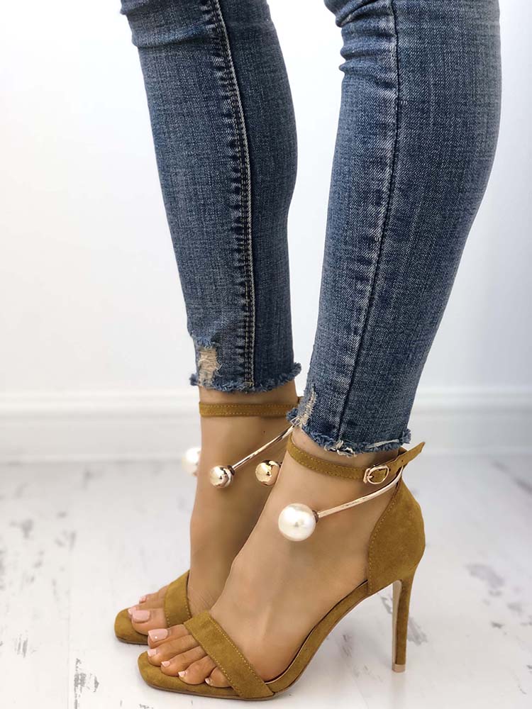 shiny sandals with ankle straps