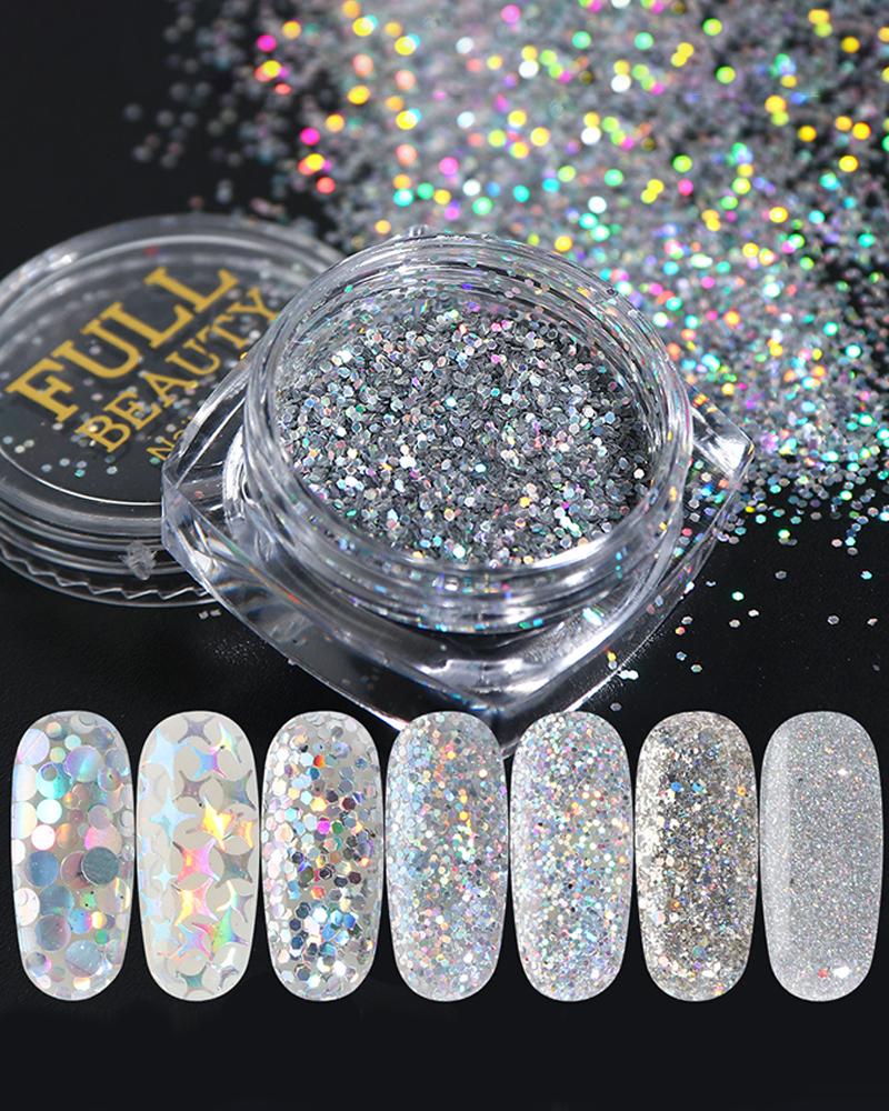 

8PCS/Set Geometric Sequins Nail Art Decoration, Multicolor