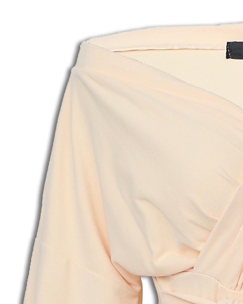 off shoulder twisted waist tie sexy midi dress