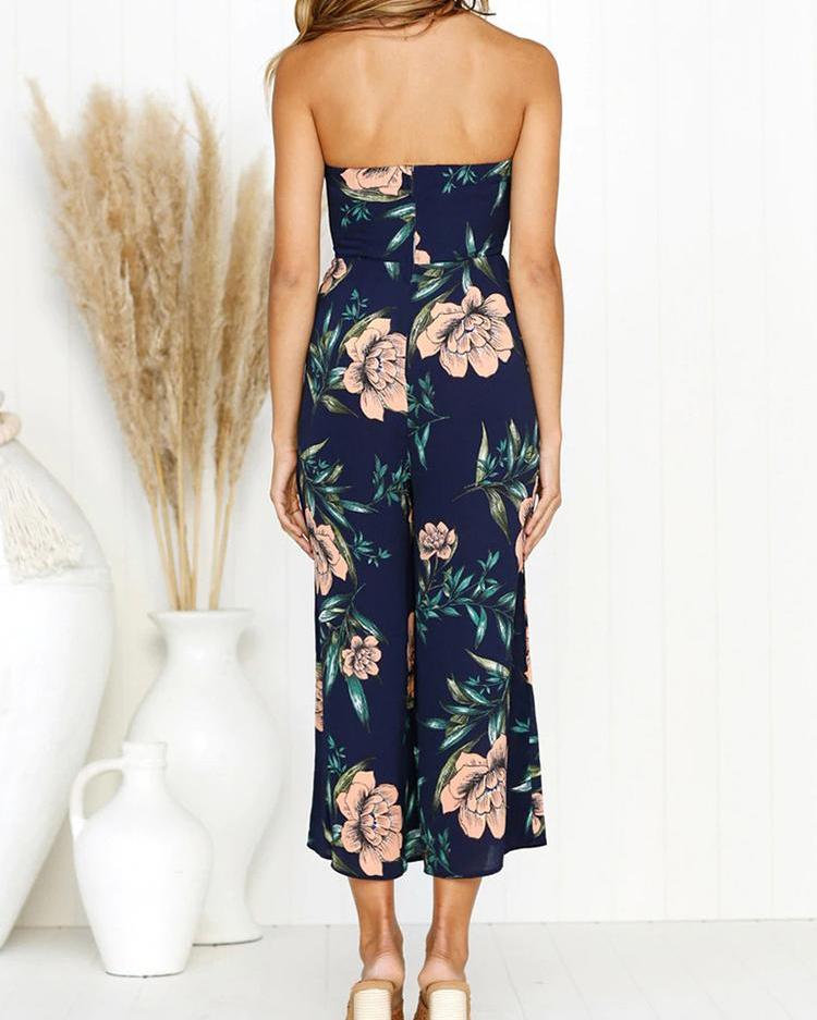 floral tube jumpsuit