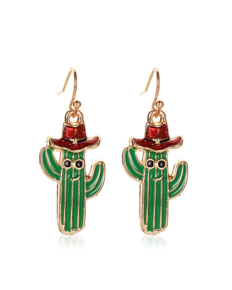 

Christmas Snowflake / Bell / Cactus Pattern Drop Earring, Style4