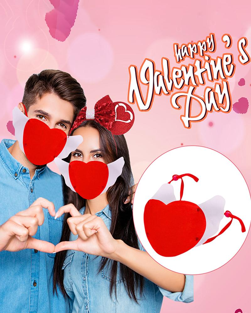 

Valentine's Day Heart Pattern Breathable Face Mask, Style2