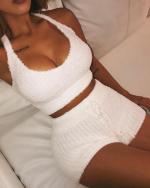 fluffy hooded open front teddy coat