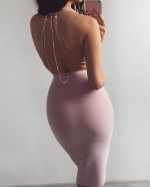 open back chain dress